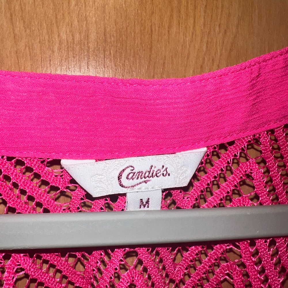 Candie's Fuchsia Crochet Blouse